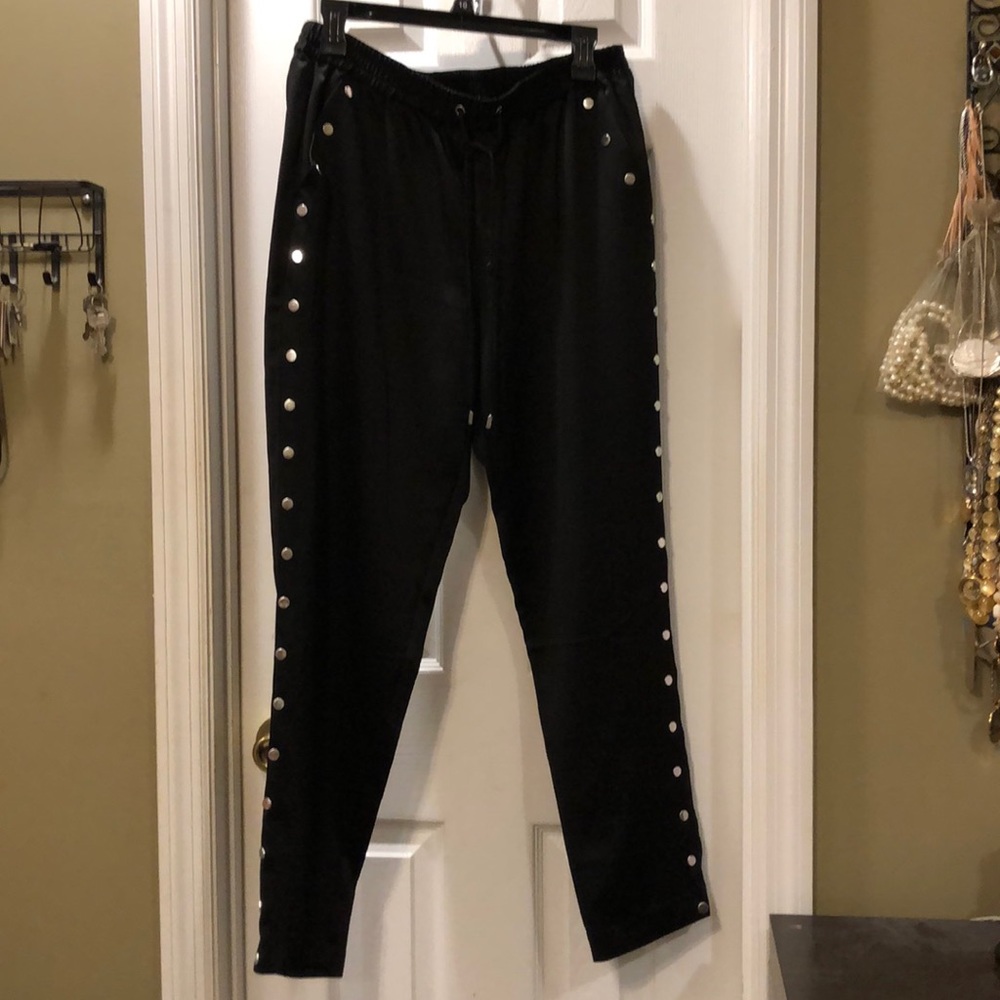 Satin drawstring pants